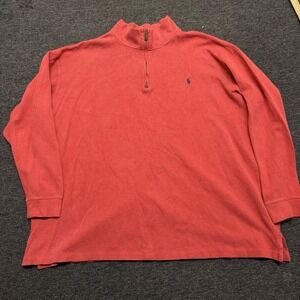 Polo Ralph Lauren Men's 4XLT Red Estate Rib 1/4 Zip Sweater Big & Tall